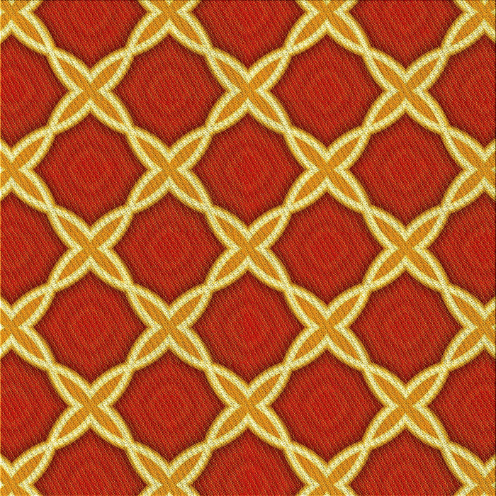 Round Patterned Orange Rug, pat2327yw