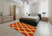 Patterned Orange Rug in a Bedroom, pat2327yw