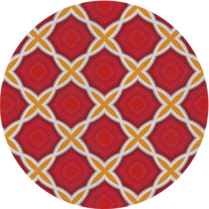 Square Machine Washable Transitional Tangerine Pink Rug, wshpat2327