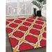 Patterned Tangerine Pink Novelty Rug in Family Room, pat2327