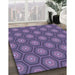 Patterned Purple Rug in Family Room, pat2328blu
