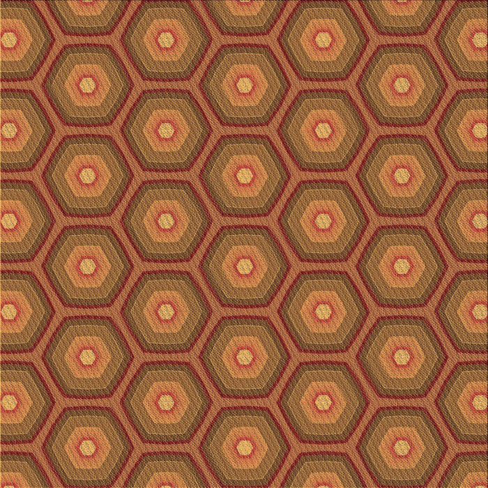 Round Patterned Orange Rug, pat2328brn