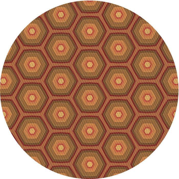 Square Patterned Orange Rug, pat2328brn