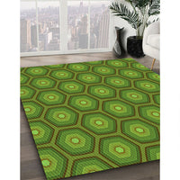 Patterned Seaweed Green Rug, pat2328grn