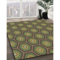 Patterned Sepia Brown Rug, pat2328lblu