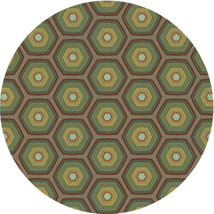 Square Patterned Sepia Brown Rug, pat2328lblu