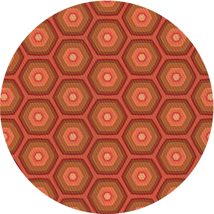 Square Machine Washable Transitional Orange Red Orange Rug in a Living Room, wshpat2328org