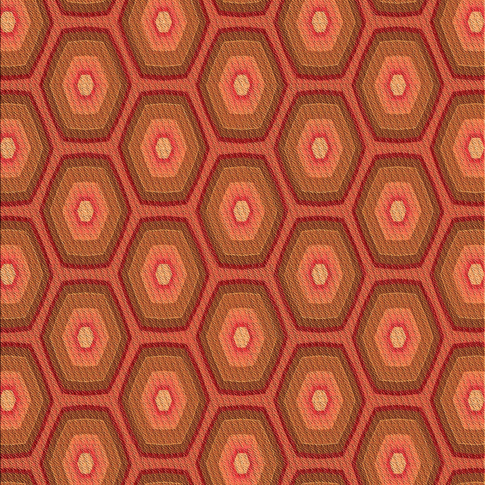 Patterned Orange Red Orange Rug, pat2328org