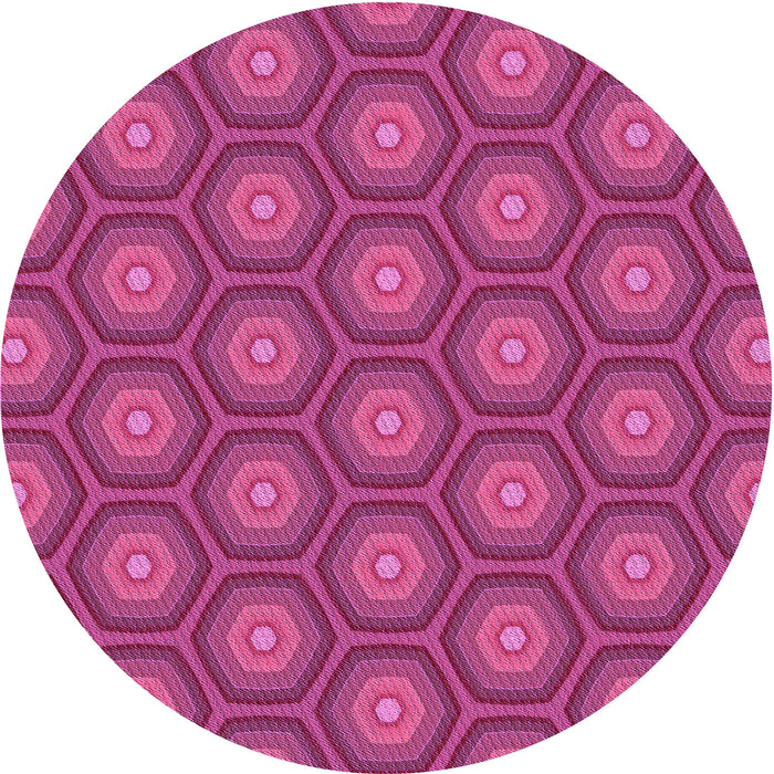 Square Patterned Neon Pink Rug, pat2328pur