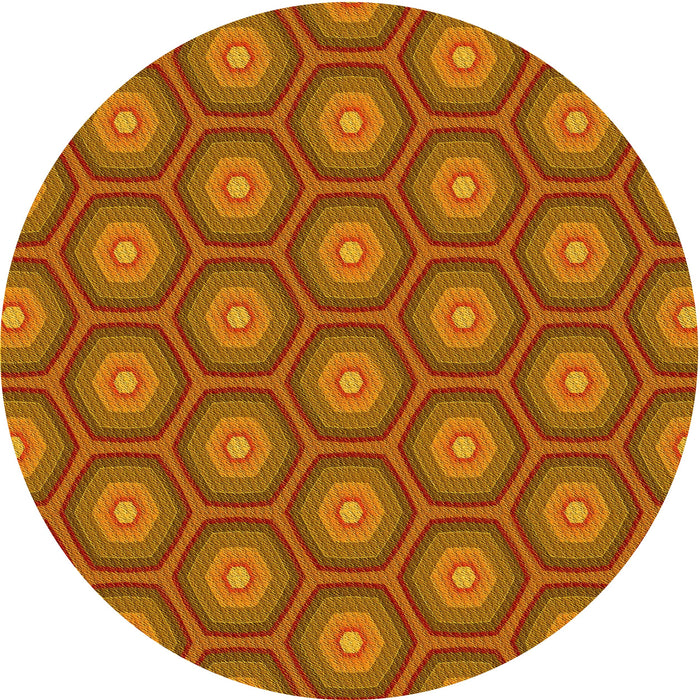 Square Machine Washable Transitional Neon Orange Rug in a Living Room, wshpat2328yw