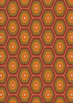 Patterned Orange Novelty Rug, pat2328