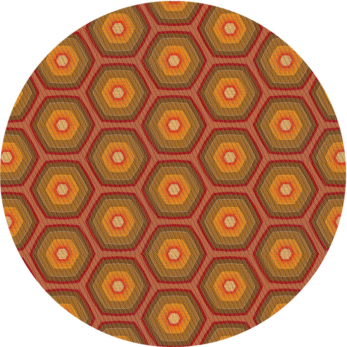 Square Machine Washable Transitional Orange Rug, wshpat2328
