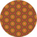 Square Machine Washable Transitional Orange Rug, wshpat2328