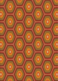 Machine Washable Transitional Orange Rug, wshpat2328