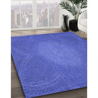 Patterned Light Slate Blue Rug, pat2329blu