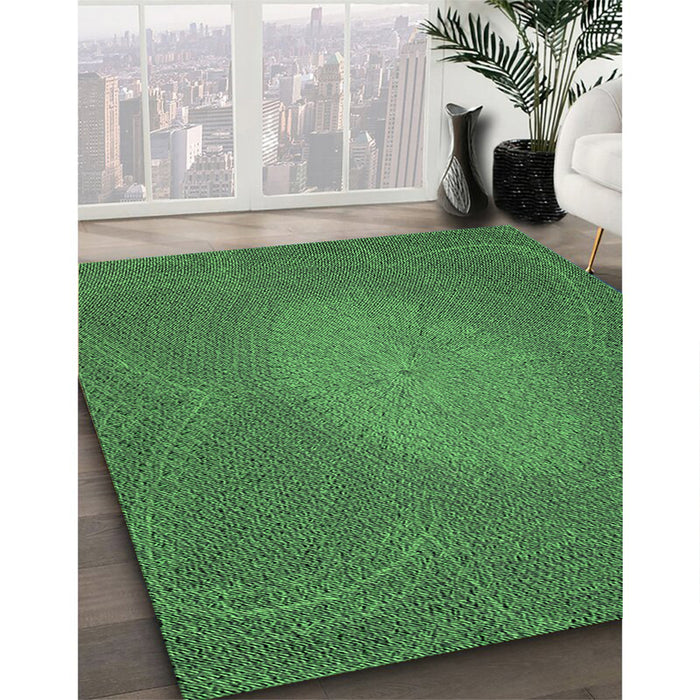 Machine Washable Transitional Forest Green Rug in a Family Room, wshpat2329grn
