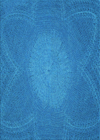 Machine Washable Transitional Blue Rug, wshpat2329lblu