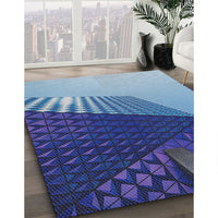 Patterned Blue Novelty Rug, pat232