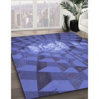 Patterned Deep Periwinkle Purple Rug, pat233blu