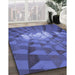 Patterned Deep Periwinkle Purple Rug in Family Room, pat233blu