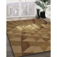 Patterned Dark Bronze Brown Rug, pat233brn