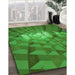 Patterned Green Rug in Family Room, pat233grn