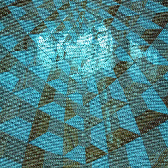 Patterned Dark Turquoise Green Rug, pat233lblu