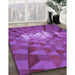 Patterned Dark Magenta Purple Rug in Family Room, pat233pur