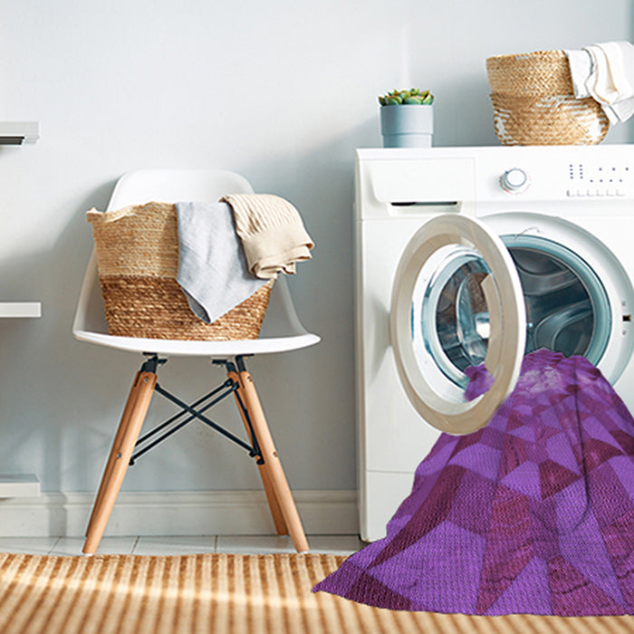 Machine Washable Transitional Dark Magenta Purple Rug in a Washing Machine, wshpat233pur