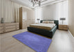 Patterned Light Slate Blue Rug in a Bedroom, pat2330blu