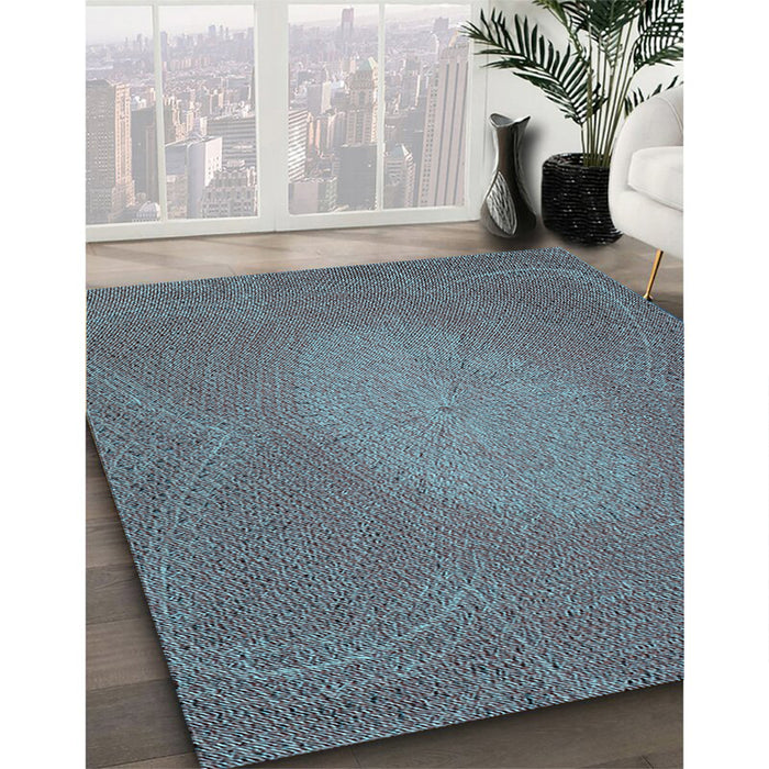 Machine Washable Transitional Koi Blue Rug in a Family Room, wshpat2330lblu
