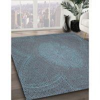 Patterned Koi Blue Rug, pat2330lblu