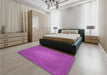 Patterned Bright Neon Pink Purple Rug in a Bedroom, pat2330pur