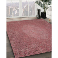 Patterned Light Coral Pink Novelty Rug, pat2330