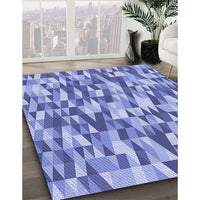 Patterned Jeans Blue Rug, pat2331blu