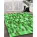 Patterned Forest Green Rug in Family Room, pat2331grn