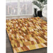 Patterned Orange Rug in Family Room, pat2331org