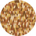 Square Patterned Orange Rug, pat2331org