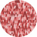 Square Patterned Light Coral Pink Rug, pat2331rd