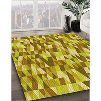 Patterned Golden Brown Yellow Rug, pat2331yw