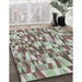 Patterned Pale Silver Gray Novelty Rug in Family Room, pat2331