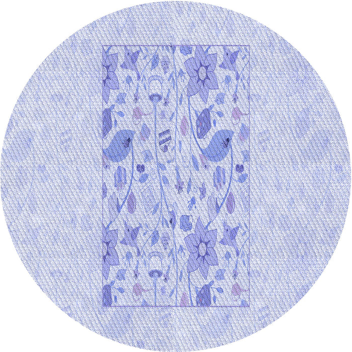 Square Patterned Lavender Blue Rug, pat2332blu