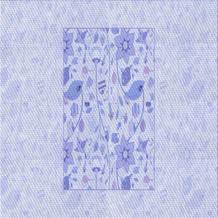 Round Patterned Lavender Blue Rug, pat2332blu