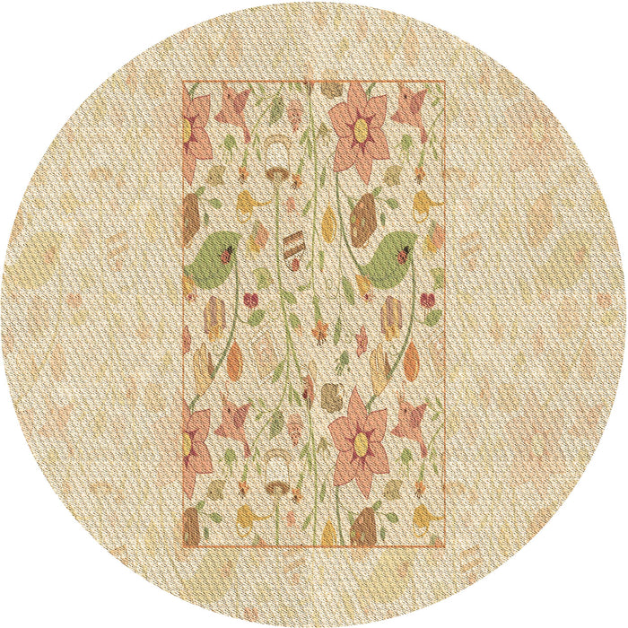 Square Patterned Golden Blonde Gold Rug, pat2332brn