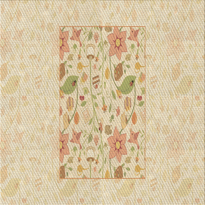 Round Patterned Golden Blonde Gold Rug, pat2332brn