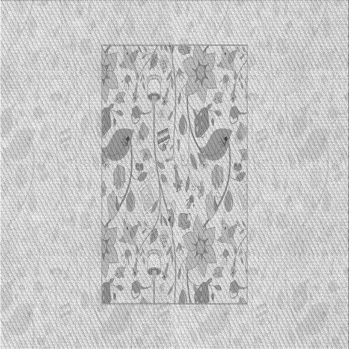 Round Patterned Platinum Gray Rug, pat2332gry