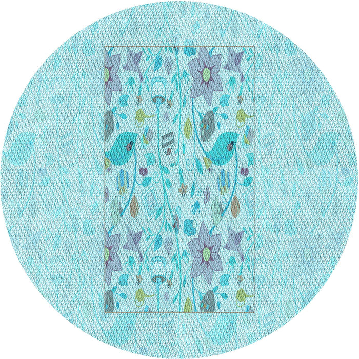 Square Patterned Diamond Blue Rug, pat2332lblu