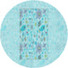 Square Patterned Diamond Blue Rug, pat2332lblu