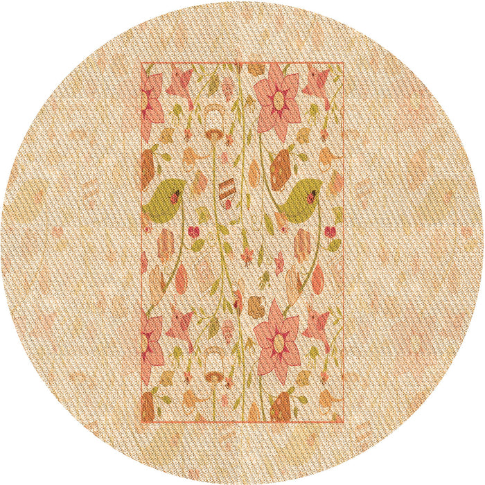 Square Patterned Golden Blonde Gold Rug, pat2332org