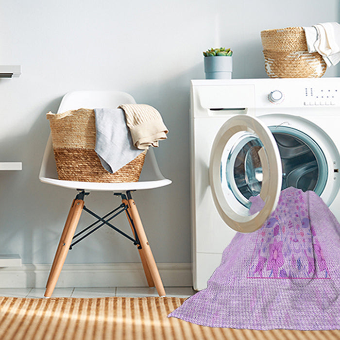 Machine Washable Transitional Purple Rug in a Washing Machine, wshpat2332pur